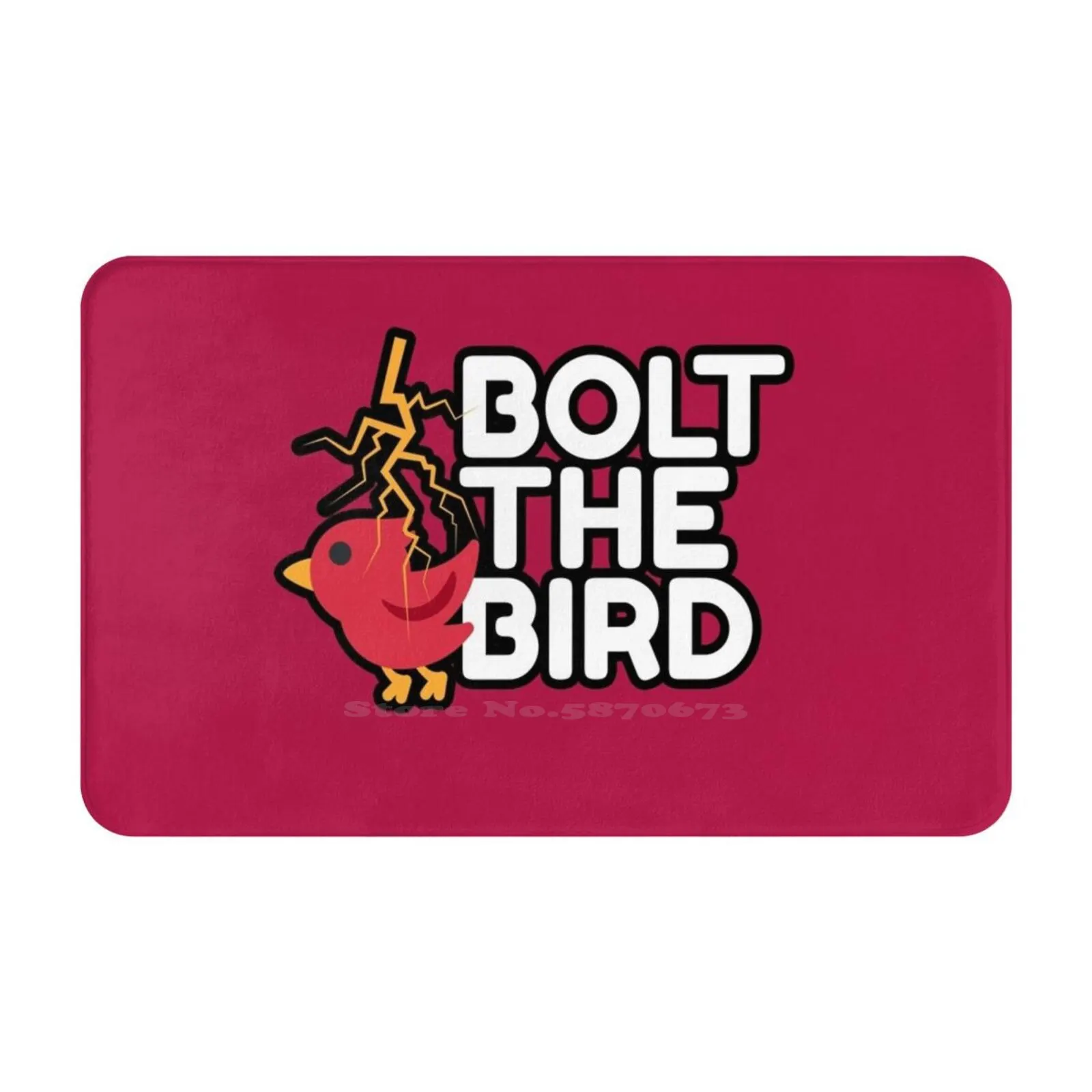 Bolt The Bird | Юмор 3D Мягкий нескользящий коврик, коврик для ног, Красная молния, заклинание юмора, Райская птица, умная стратегия . ' - ' . 0